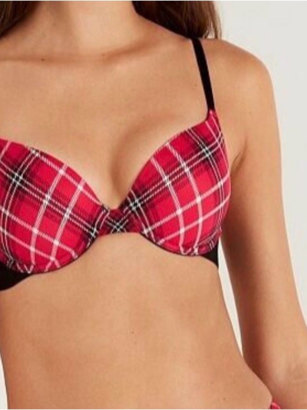 Victoria's Secret Red Plaid Push-Up Bra